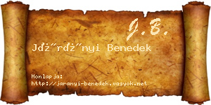 Járányi Benedek névjegykártya