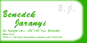 benedek jaranyi business card